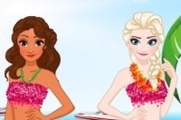 Moana i Elsa przebierają Moana i Elsa przebierają